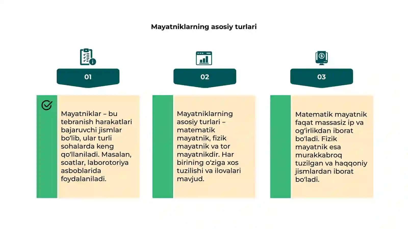 Mayatniklar va ularning turlari 4