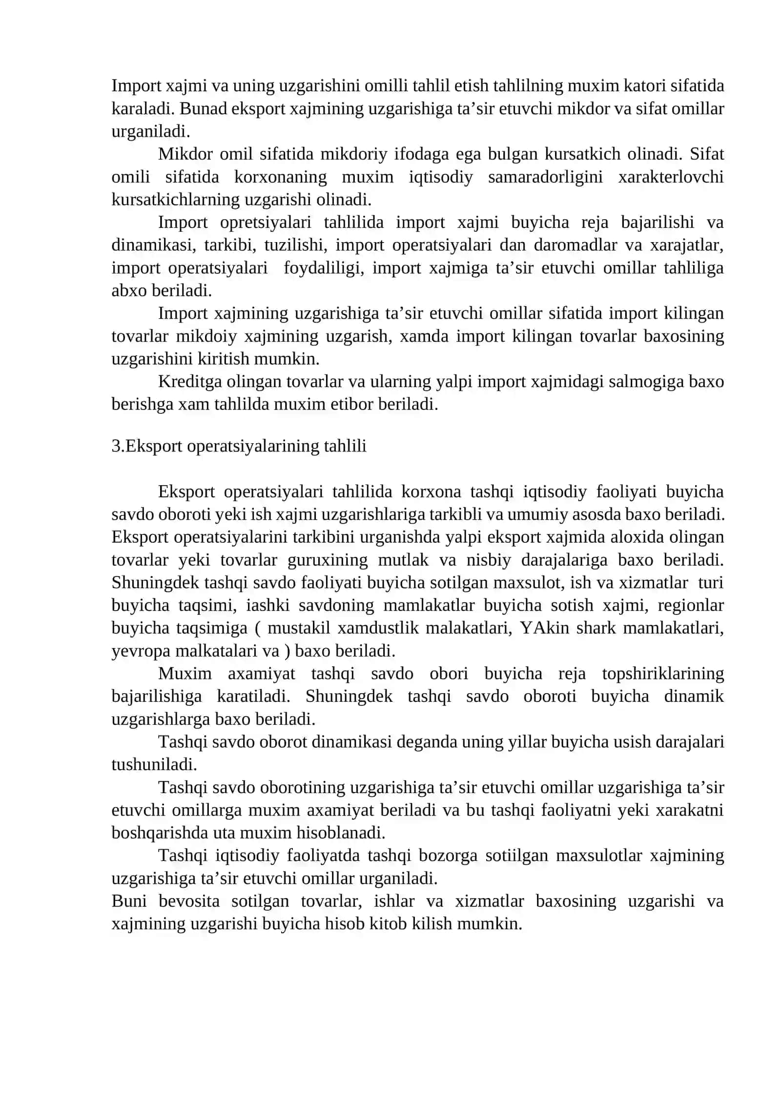 Korxonaning tashqi iqtisodiy faoliyatini tahlili 4
