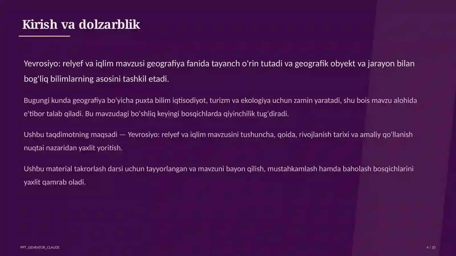 Yevrosiyo: relyef va iqlim (7-sinf) 4