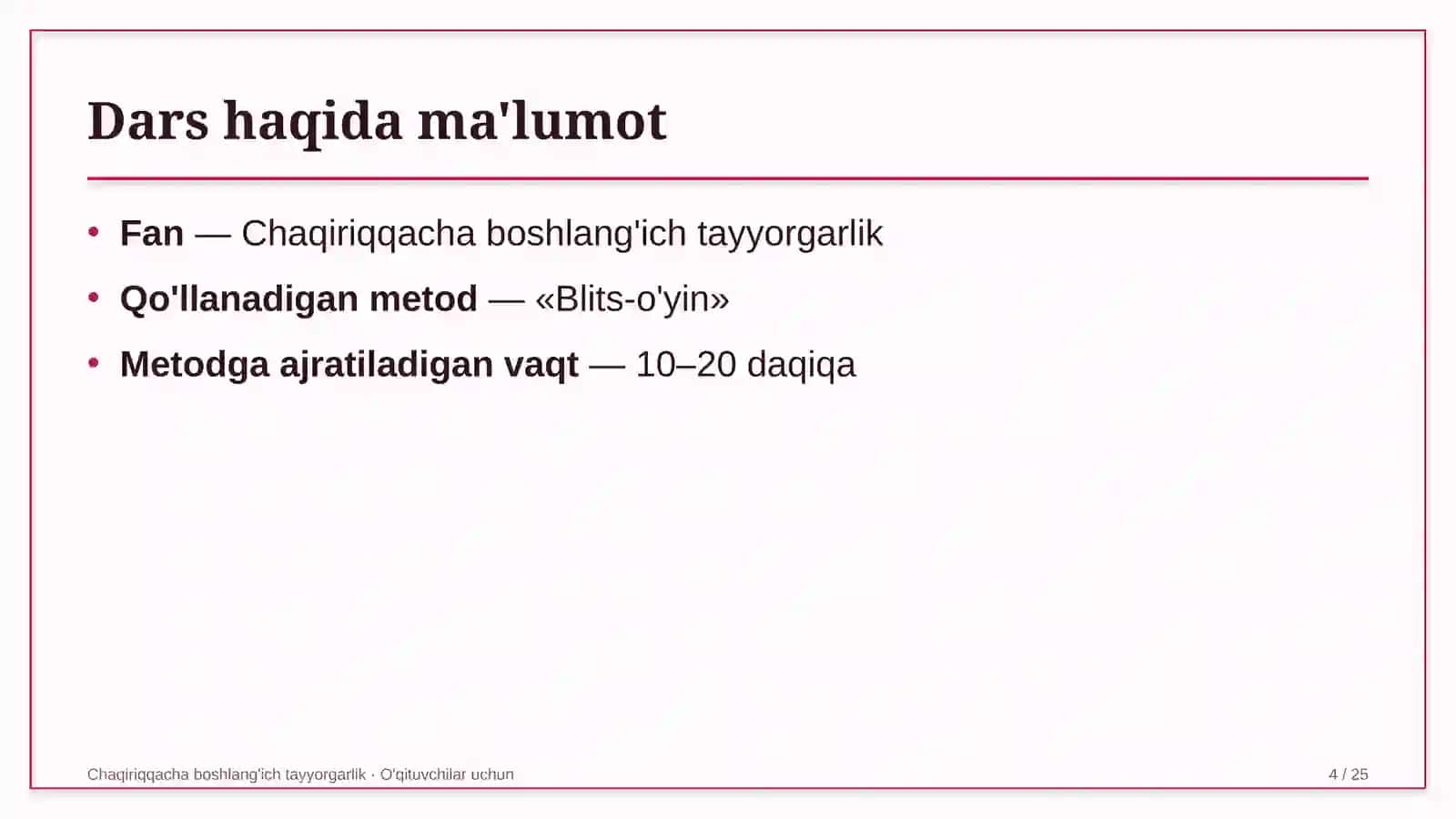 chaqiriqqacha boshlang'ich tayyorgarlik darslarida blits o'yin metodidan foydalanish 5633 4