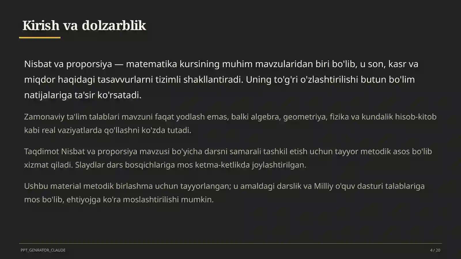 Nisbat va proporsiya (6-sinf) 4