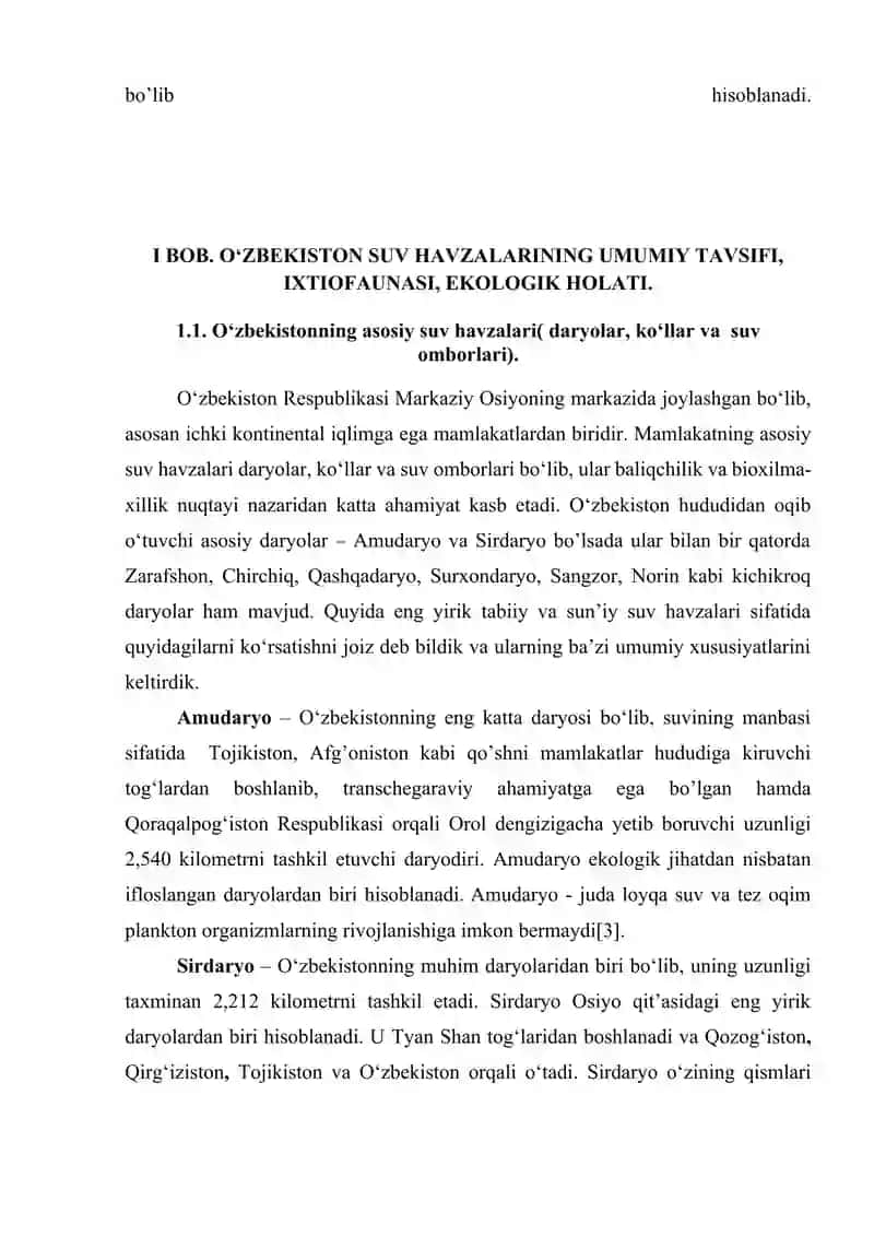 O’zbekiston suv havzalarida “Qizil Kitob”ga kiritilgan baliqlar bioekologiyasi 4