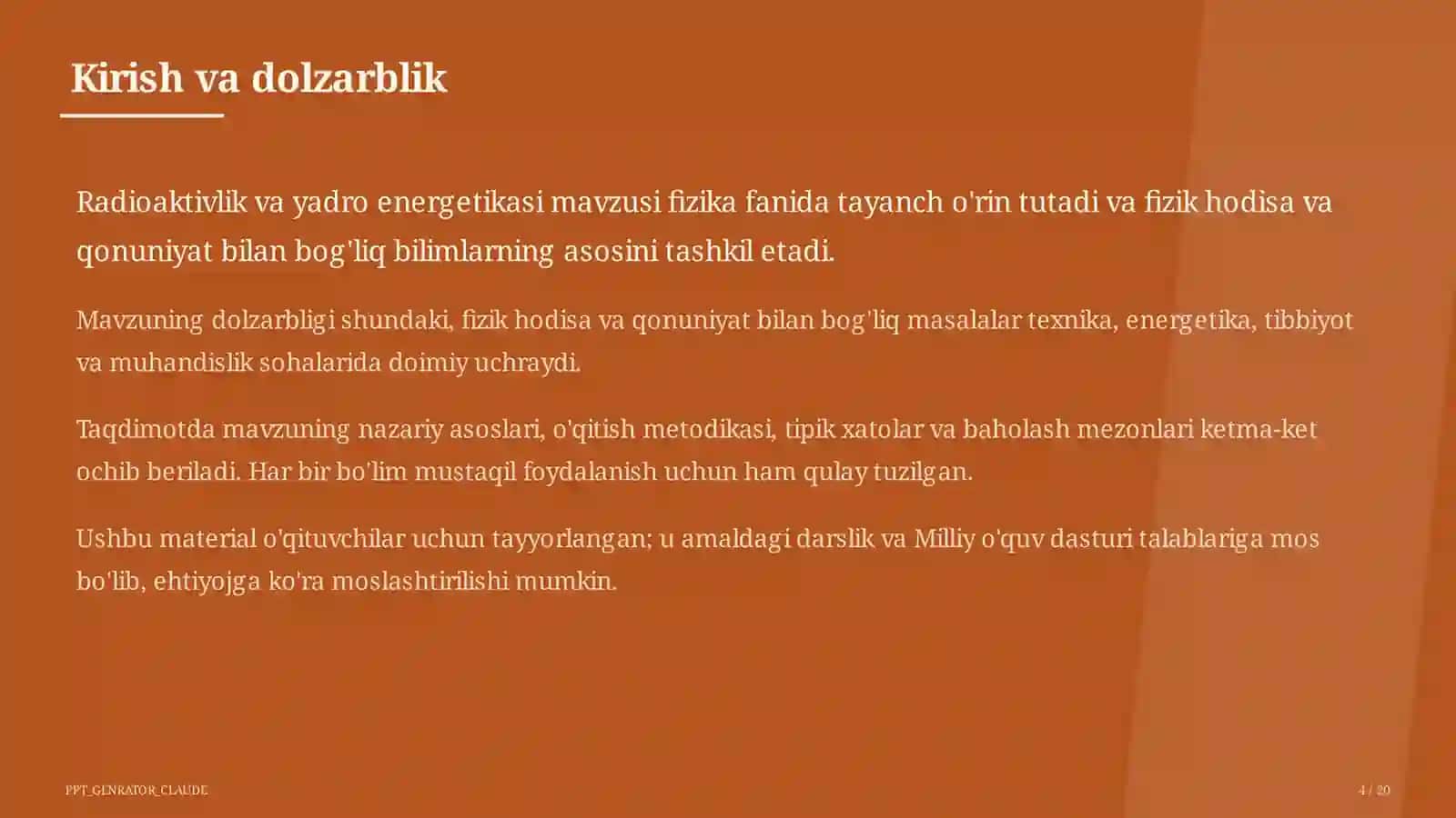 Radioaktivlik va yadro energetikasi (11-sinf) 4