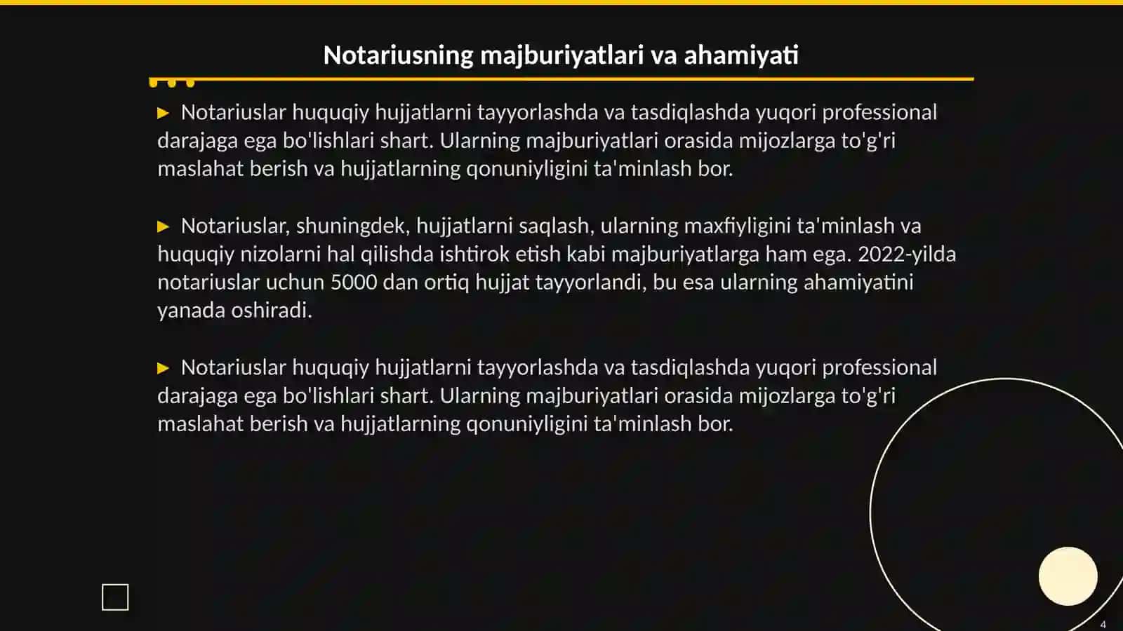 Notariusning huquqlari majburiyatlari va jovobgarligi 4