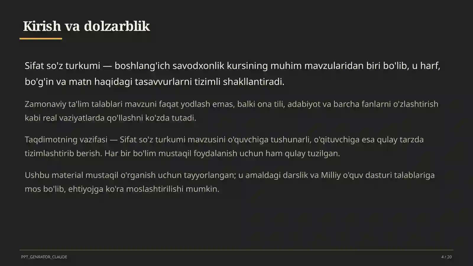 Sifat so'z turkumi (3-sinf) 4