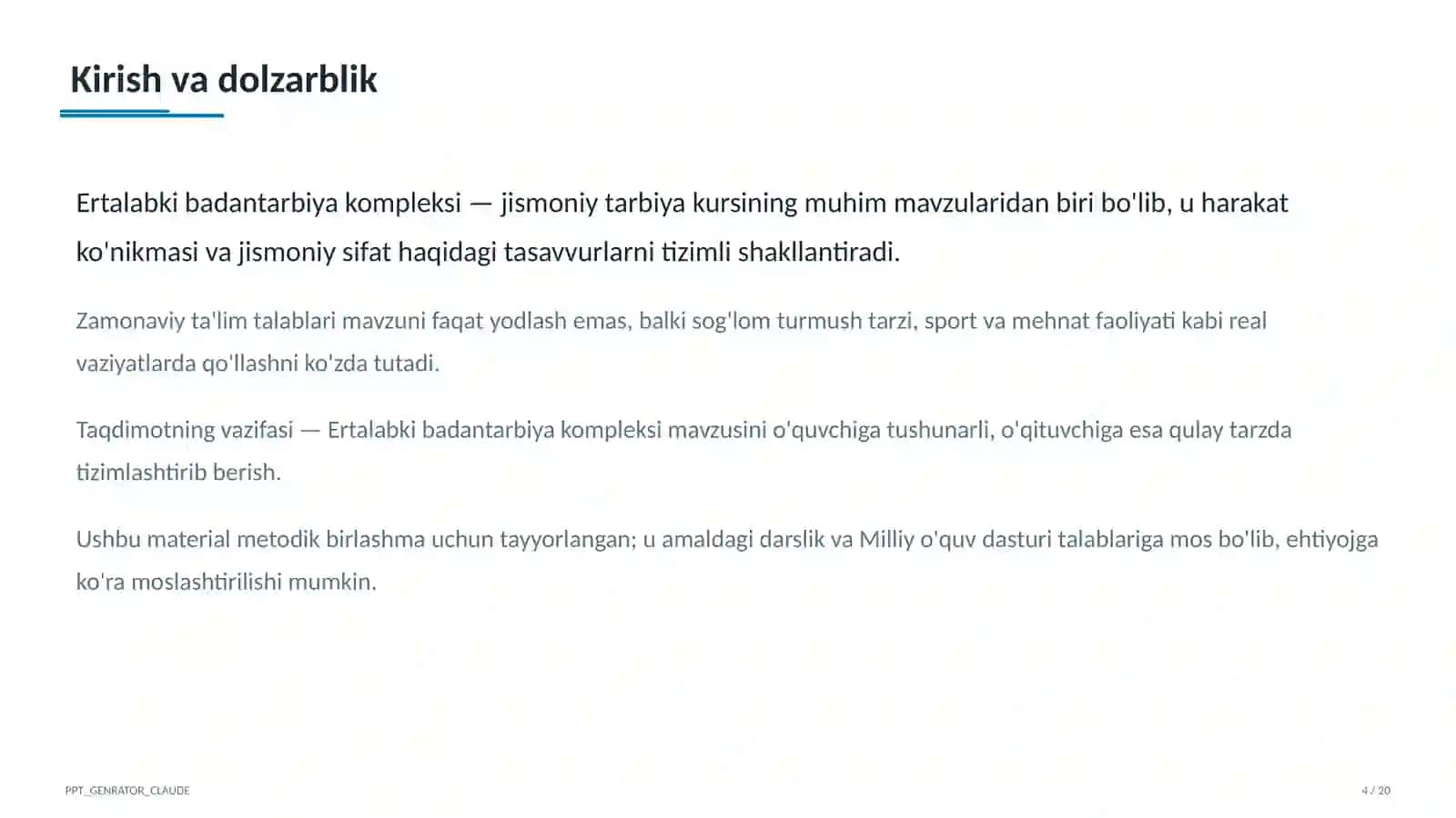 Ertalabki badantarbiya kompleksi (1-sinf) 4