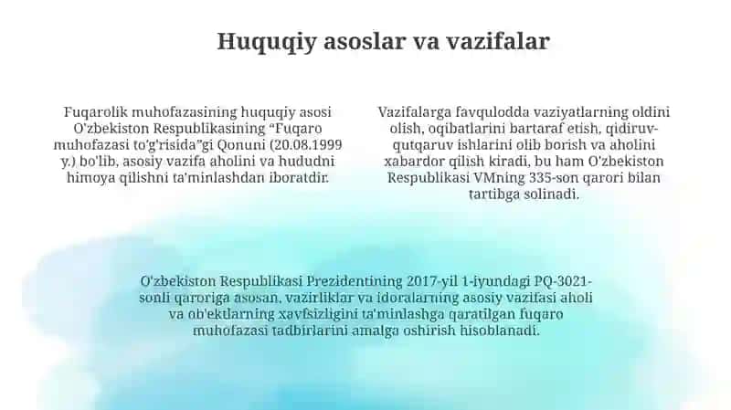Iqtisodiyot tarmoqlarida fuqoro muhofazasi tuzilmalarini tashkil etish 4