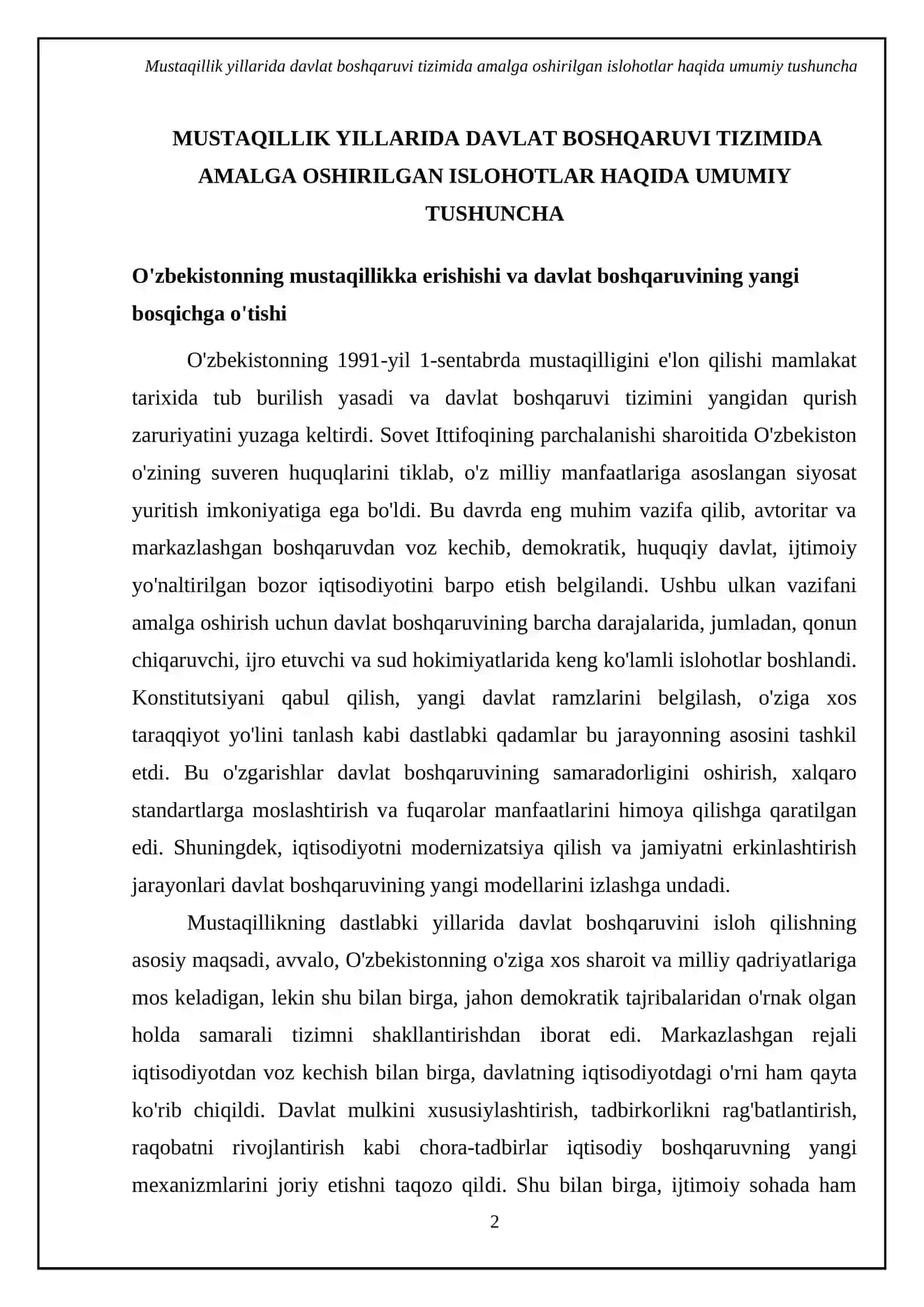 Mustaqillik yillarida davlat boshqaruvi tizimida amalga oshirilgan islohotlar 4