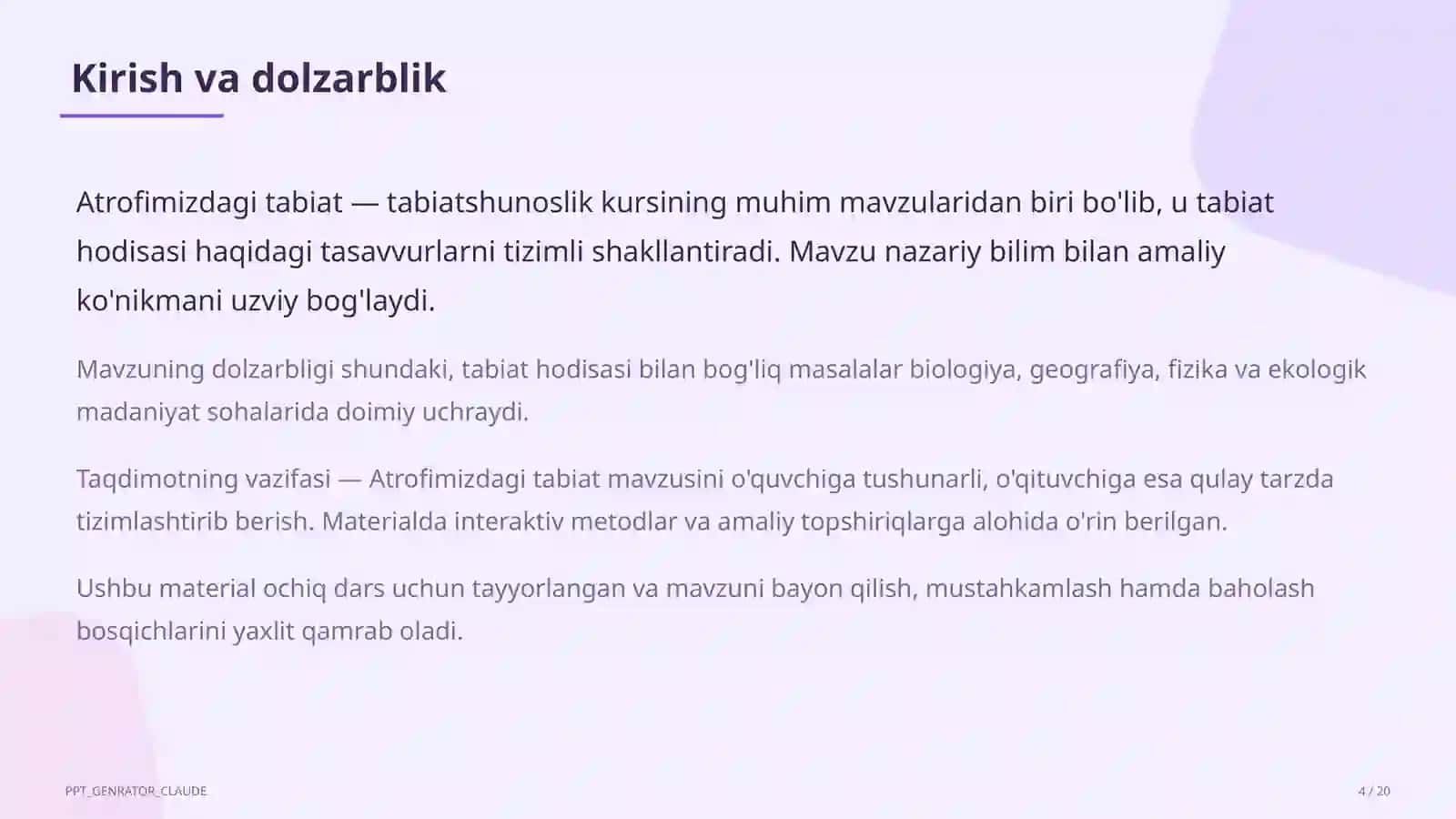 Atrofimizdagi tabiat (1-sinf) 4