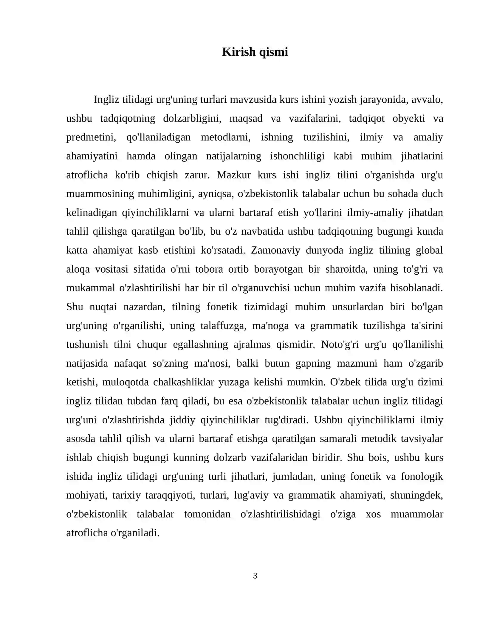 Ingliz tilida urg'uning turlari 4