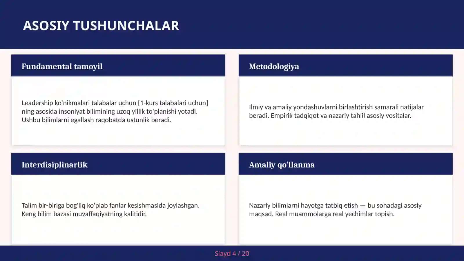 Leadership ko'nikmalari talabalar uchun [1-kurs talabalari uchun] 4