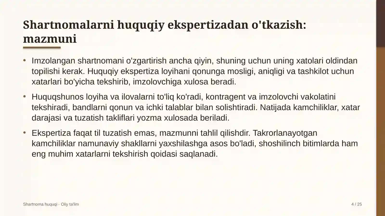 SHARTNOMA HUQUQI · OLIY TA'LIM 4