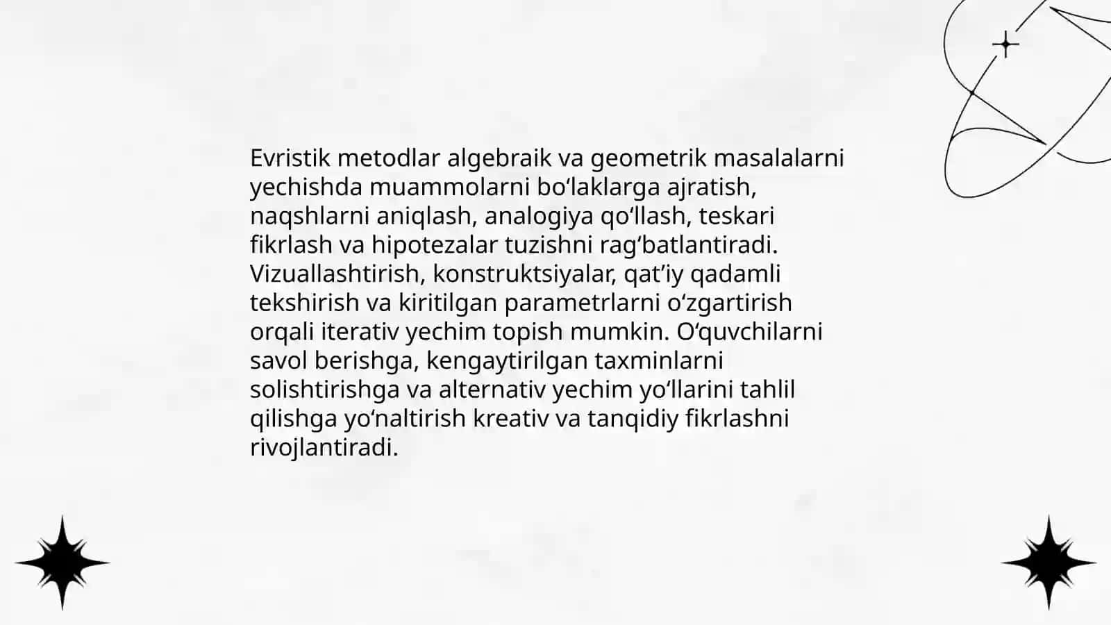 Matematika fanini o‘qitishda tadqiqot,evristik va hamkorlikda o‘rganish metodlaridan foydalanish 4