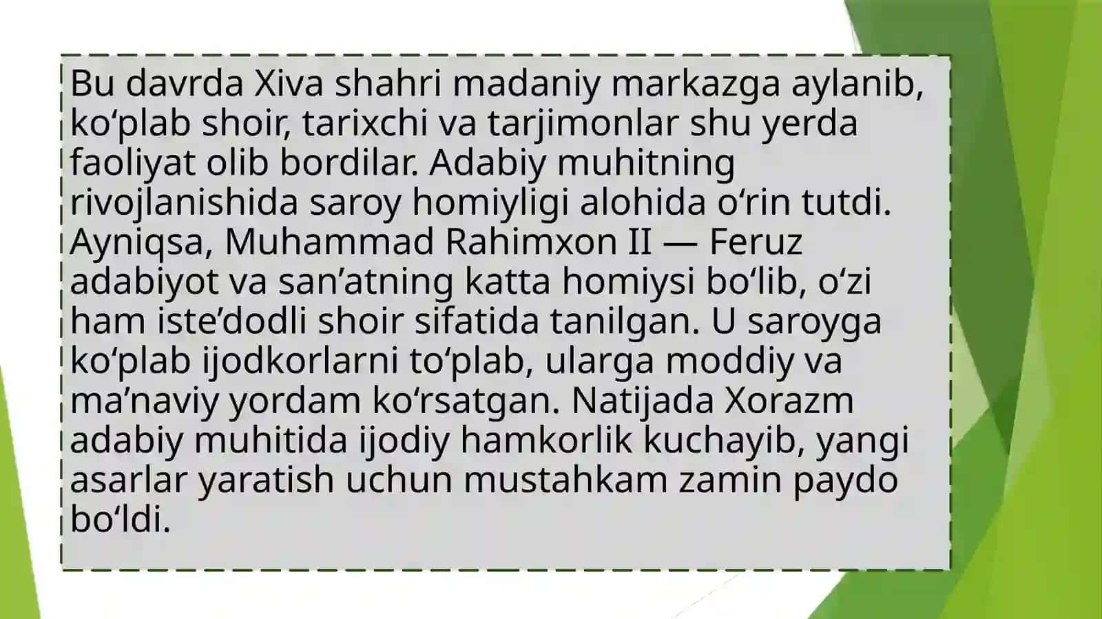 XIX asr ikkinchi yarmida Xorazm adabiy muhiti shoirlari ijodi 4