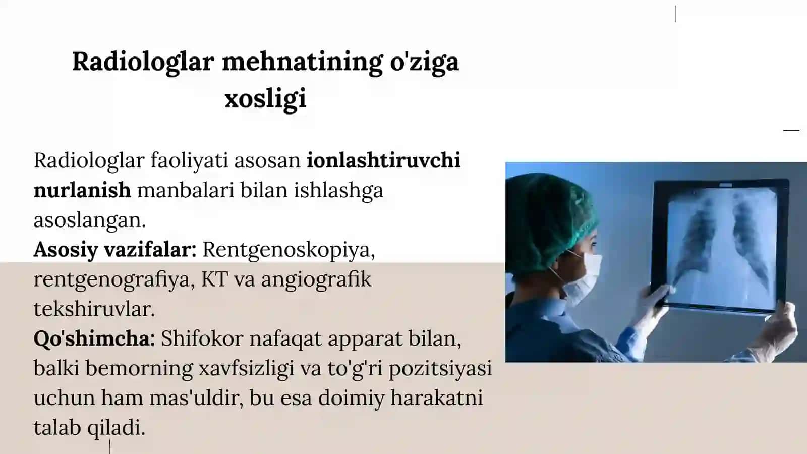 Radiologlar mehnat gigiyenasi 4