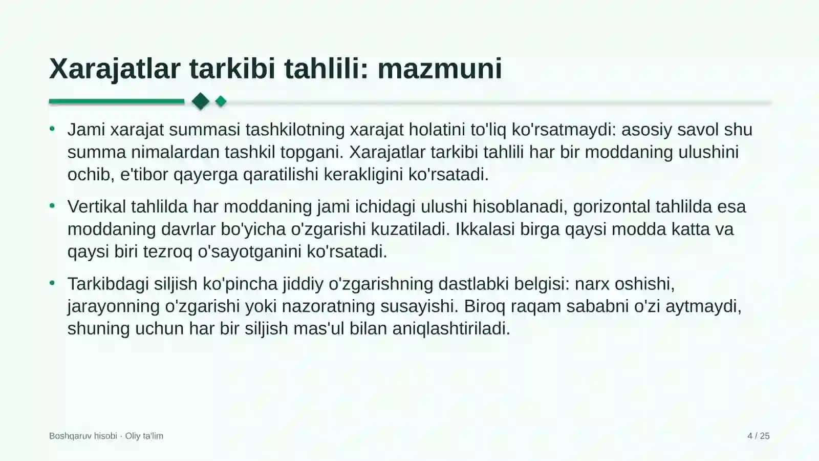 tezkor ovqatlanish shoxobchalarida xarajatlar tarkibini tahlil qilish 5373 4