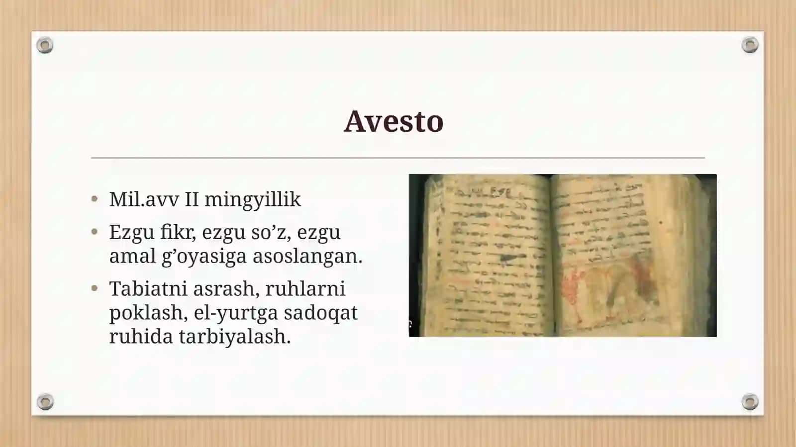 Eng qadimgi yozma manbalarda ta’lim-tarbiyaga oid fikrlar. Xalq pedagogikasi – ilmiy pedagogikaning asosi. 4