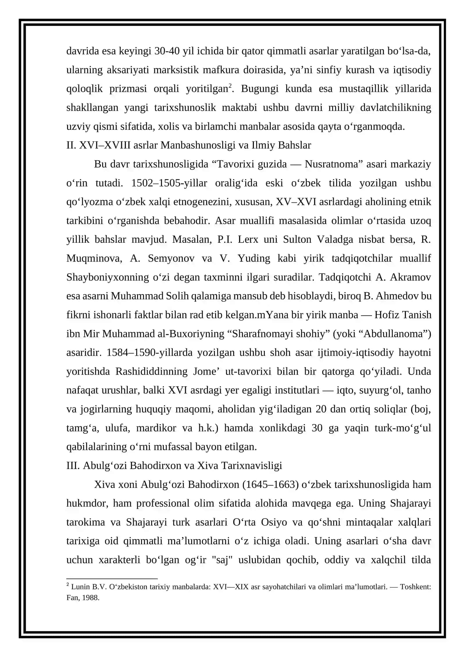 O‘rta Osiyoning XVI-XIX asr tarixi tarixshunosligi mavzusida tezis tayyorlash 4