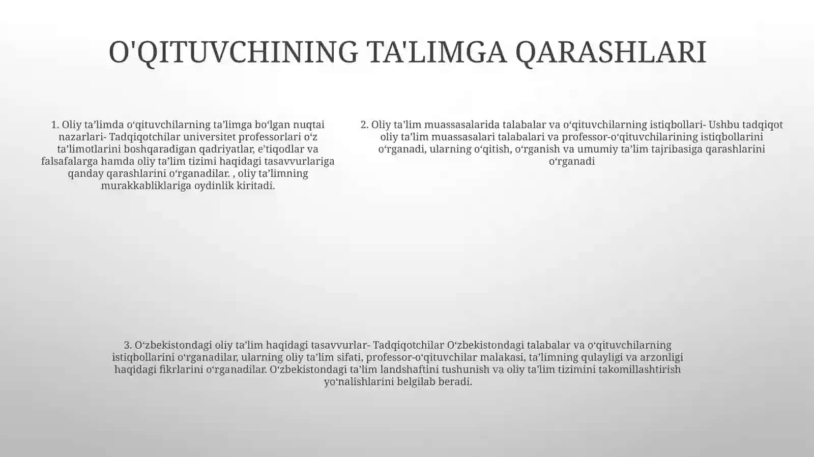 Oliy OʻQuv Yurtlari Talabalar Va OʻQituvchilar Nigohida 4