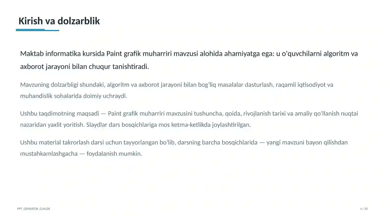 Paint grafik muharriri (5-sinf) 4