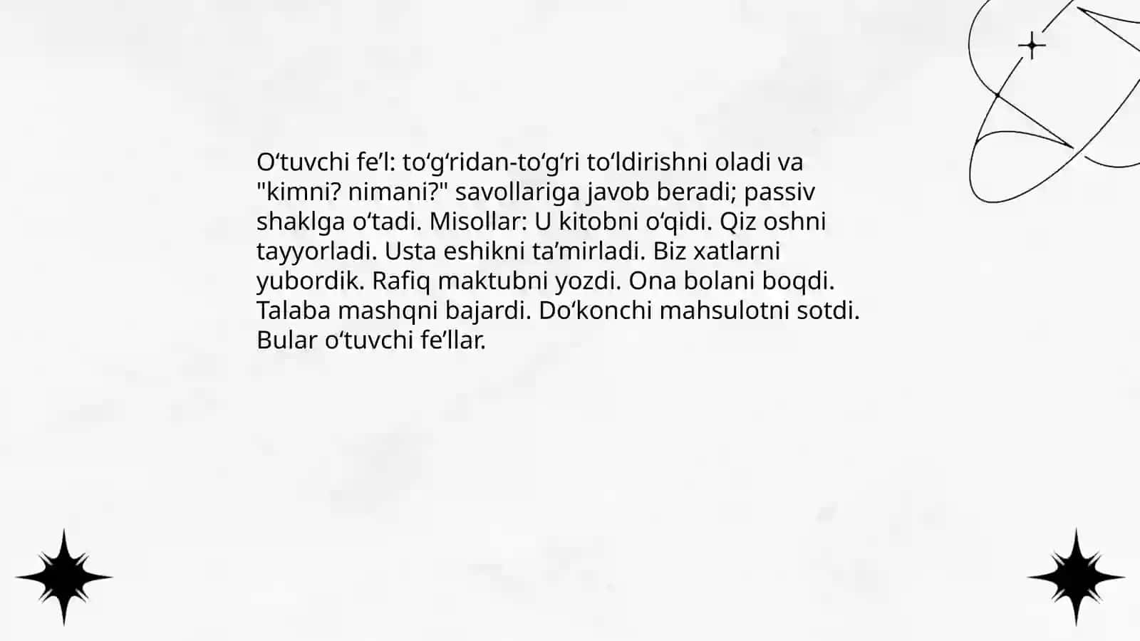 Holat (stative) fe’llar 4