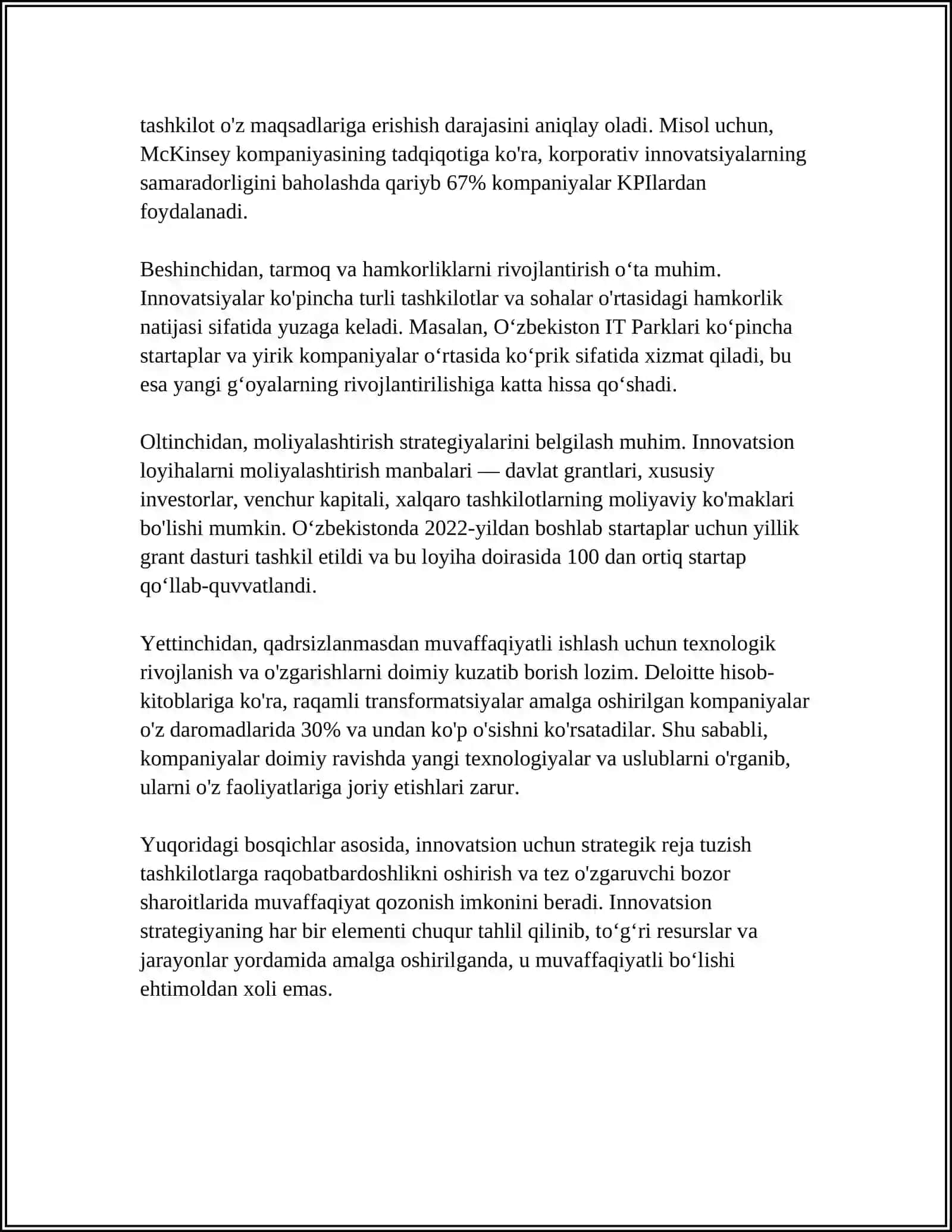 INNOVATSION STRATEGIK RIVOJLANTIRISH 4
