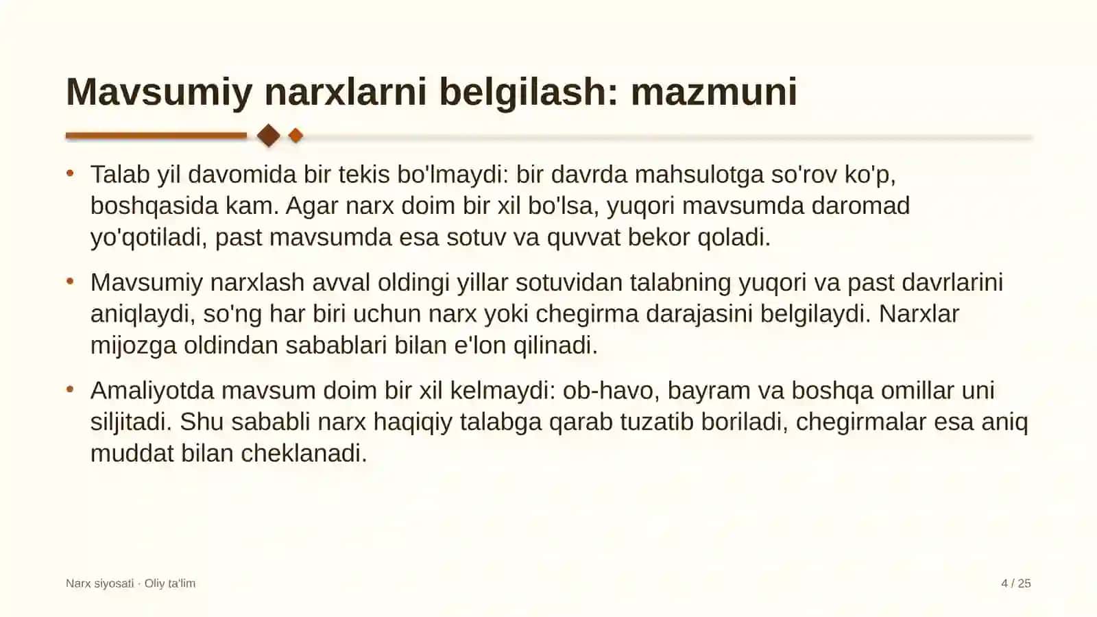 Avtomobil yuvish shoxobchalarida mavsumiy narxlarni belgilash 4