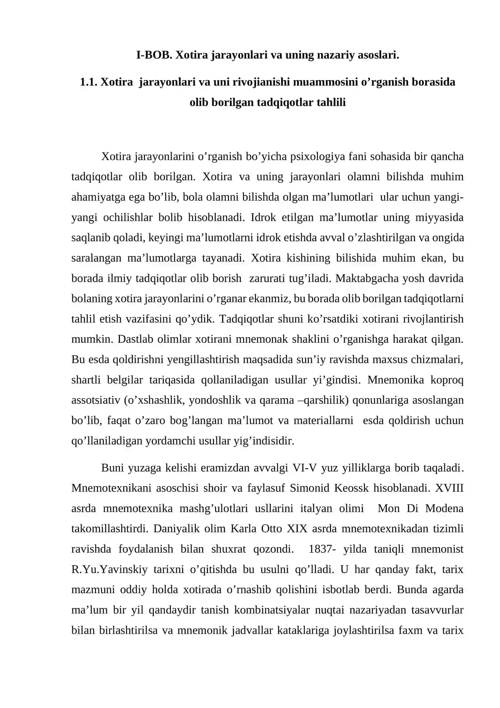 A.R Luriyaning xotiraga doir tadqiqotlari 4
