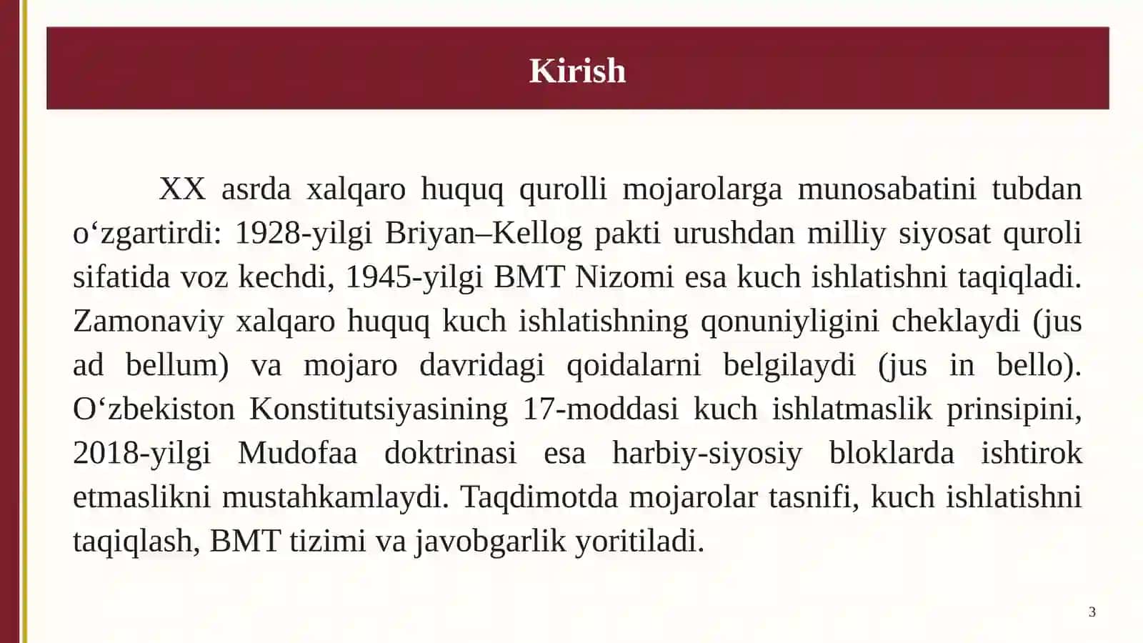 Qurolli mojarolar va xalqaro huquq 4