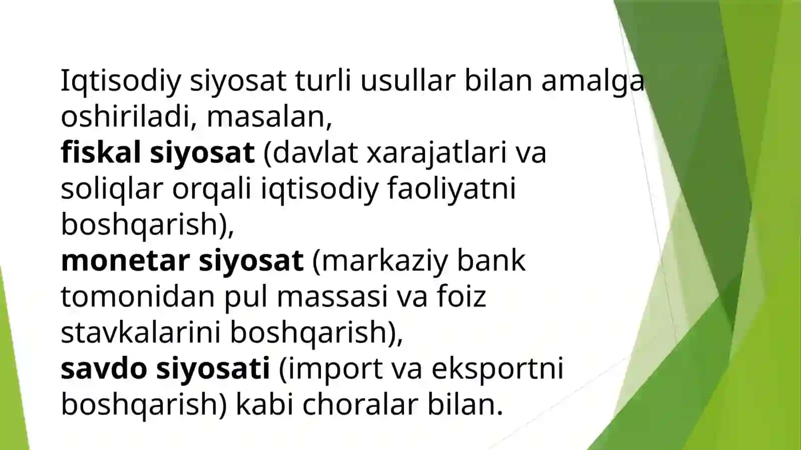 Iqtisodiyot siyosatga kirish 4