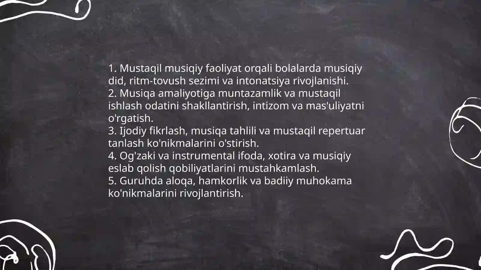 Bolalarning mustaqil musiqiy faoliyati mazmuni va ahamiyati,unga rahbarlik qilish 4