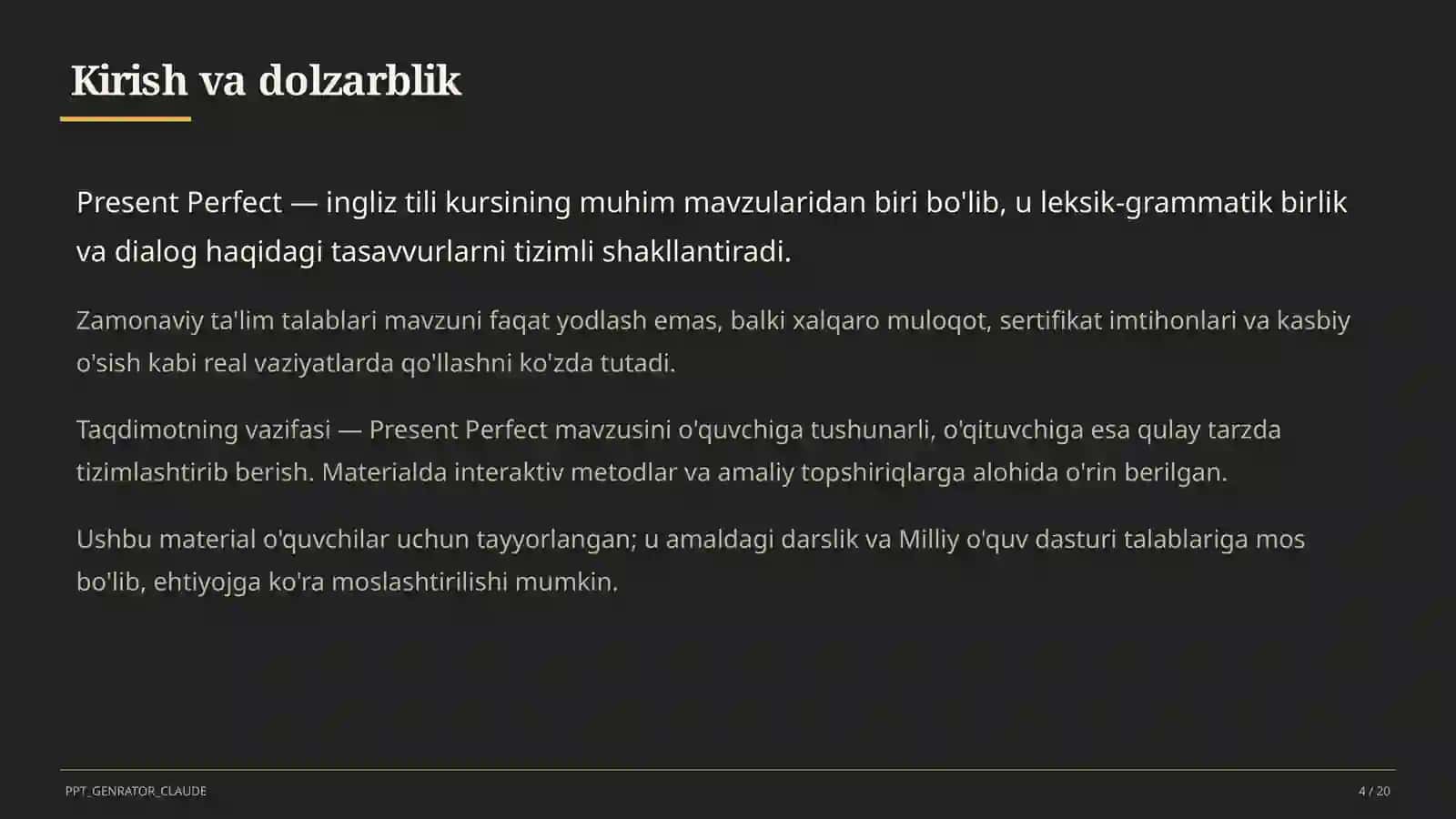 Present Perfect (8-sinf) 4