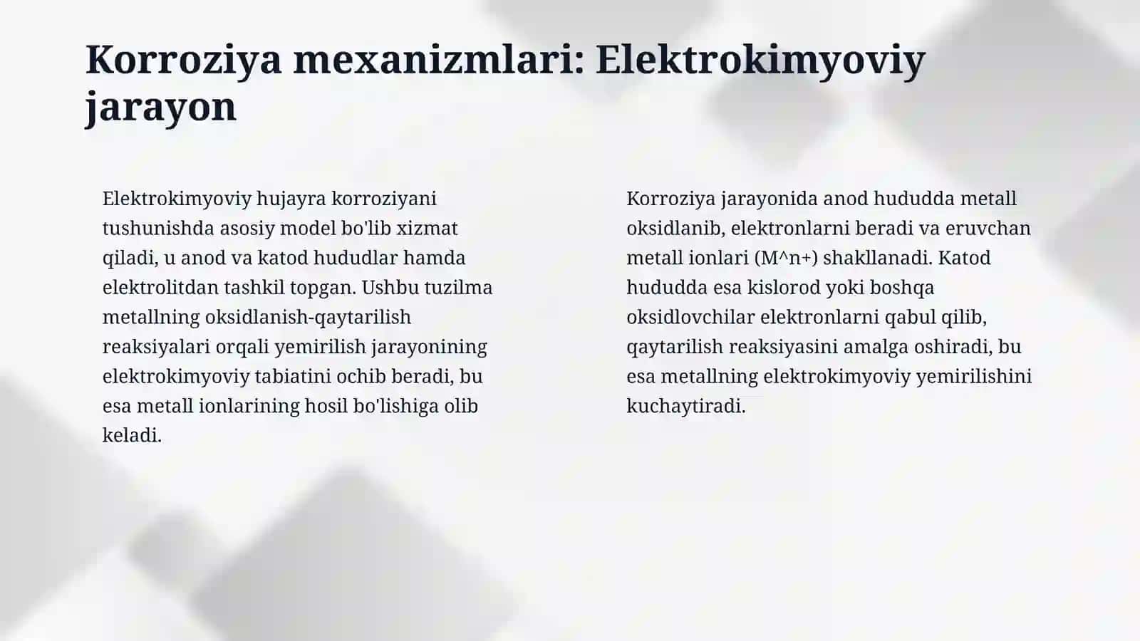 Metallar korroziyasini o'rganish 4