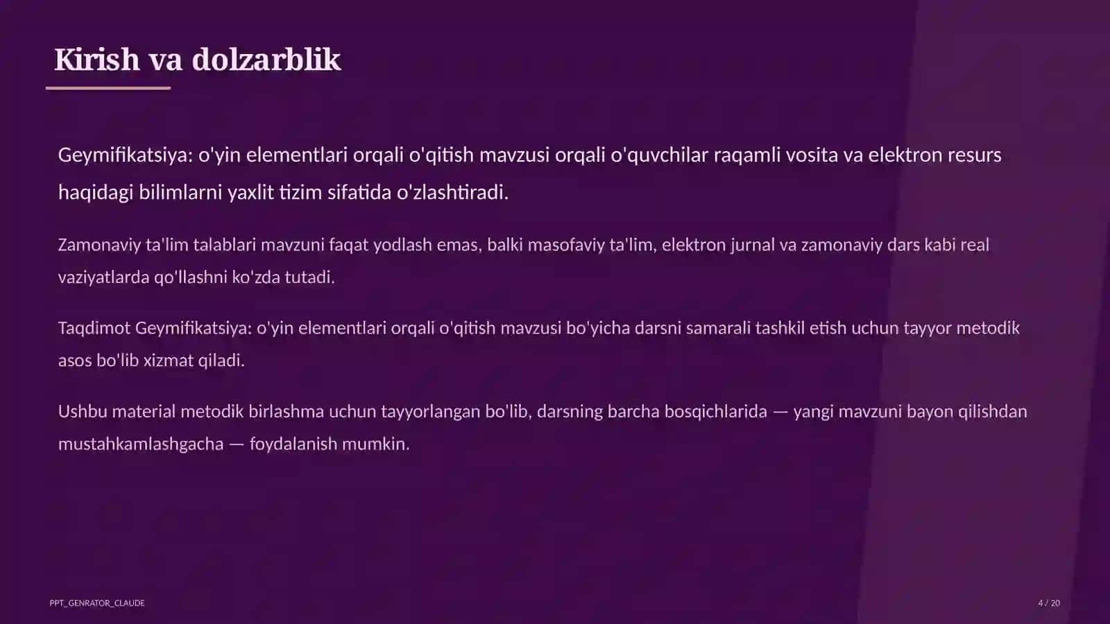 Geymifikatsiya: o'yin elementlari orqali o'qitish 4