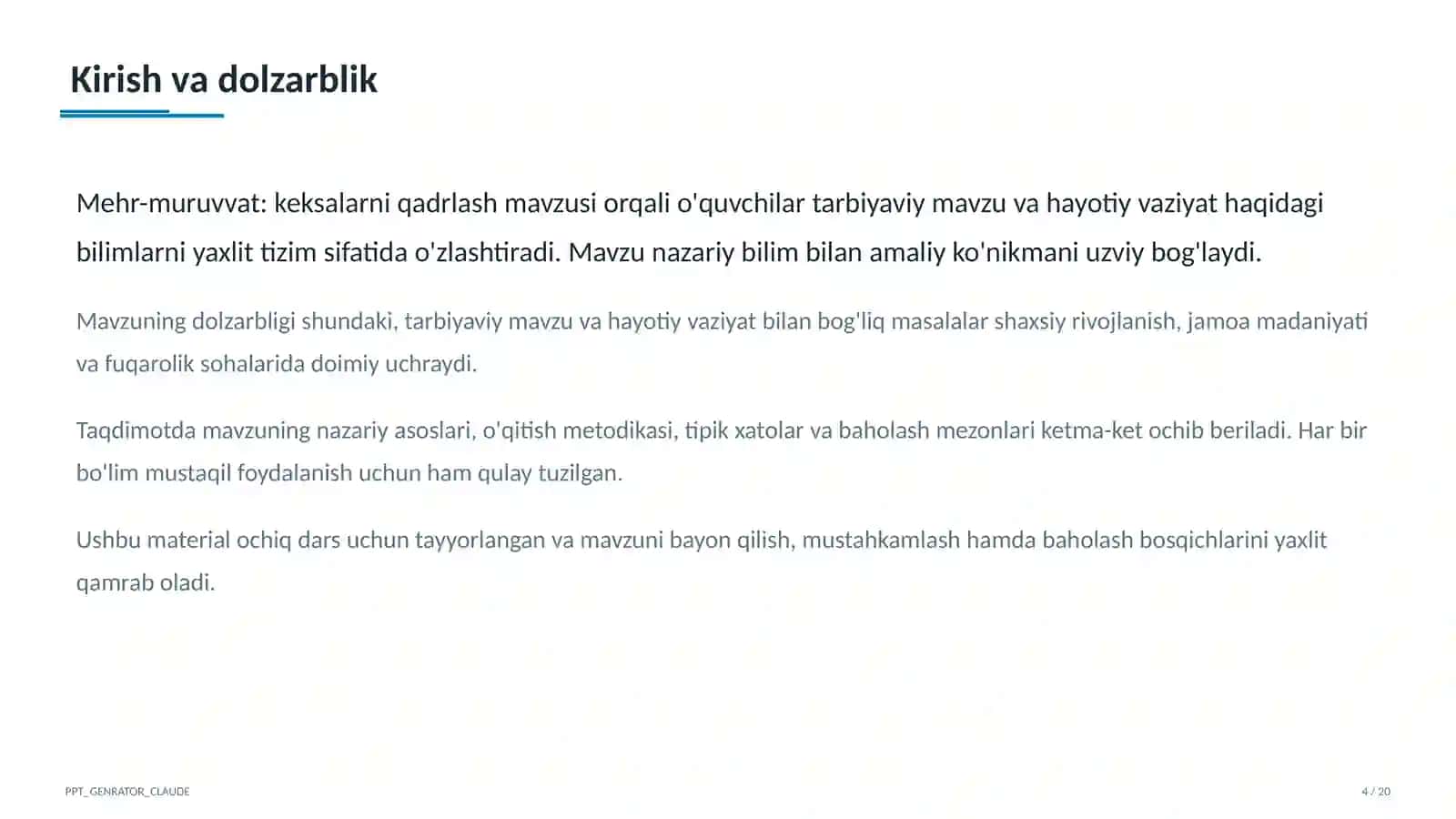Mehr-muruvvat: keksalarni qadrlash 4
