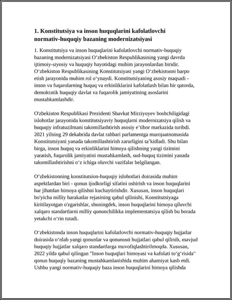 Konstitutsiya va inson huquqlarini kafolatlovchi normativ-huquqiy bazaning modernizatsiyasi 4
