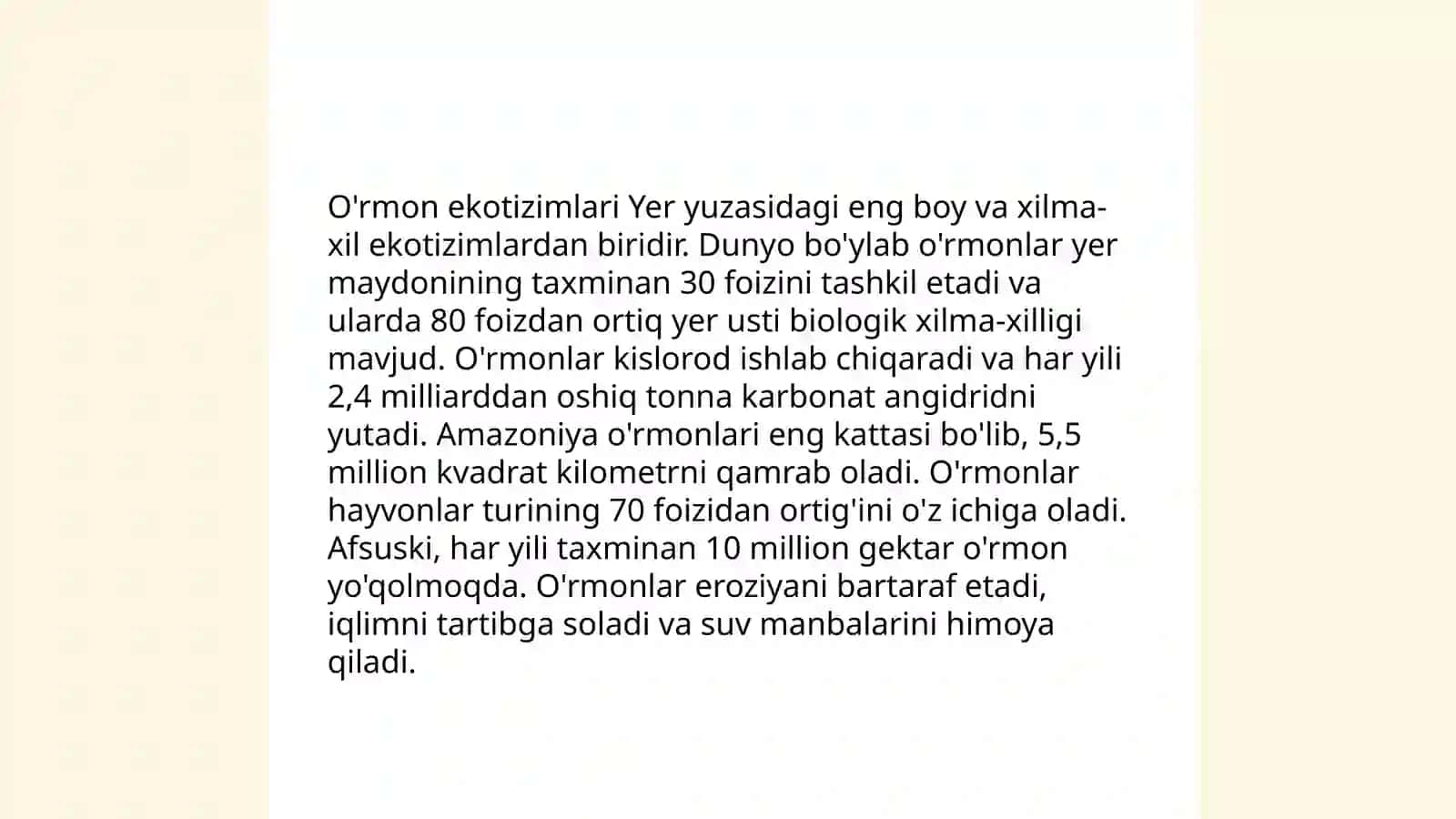 O'rmon va hayvonot dunyosining bir biriga bog’liqligi 4