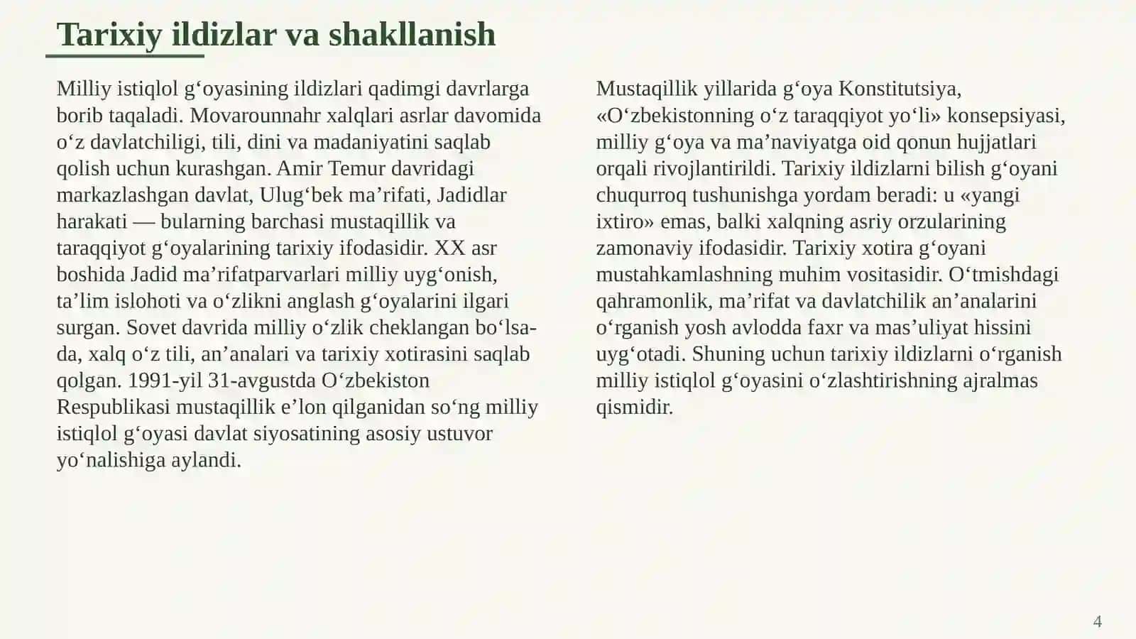 MILLIY ISTIQLOL G‘OYASI VA UNING JAMIYAT HAYOTIDAGI AHAMIYATI 4