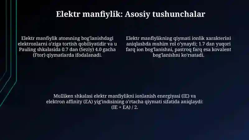 Valentlik va Elektromanfiylik 4