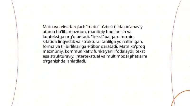 Matn va tekst va kantekst nima? 4