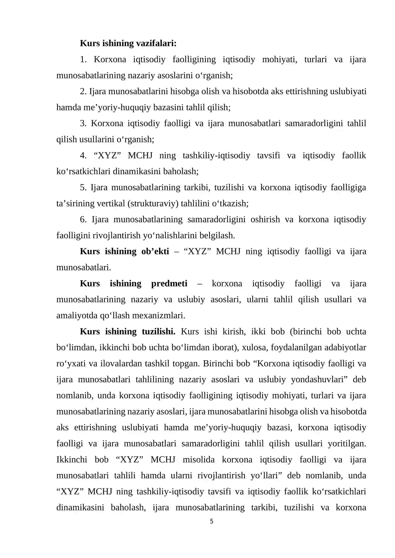Korxona Iqtisodiy Faolligi va Ijara Munosabatlari Tahlili 4
