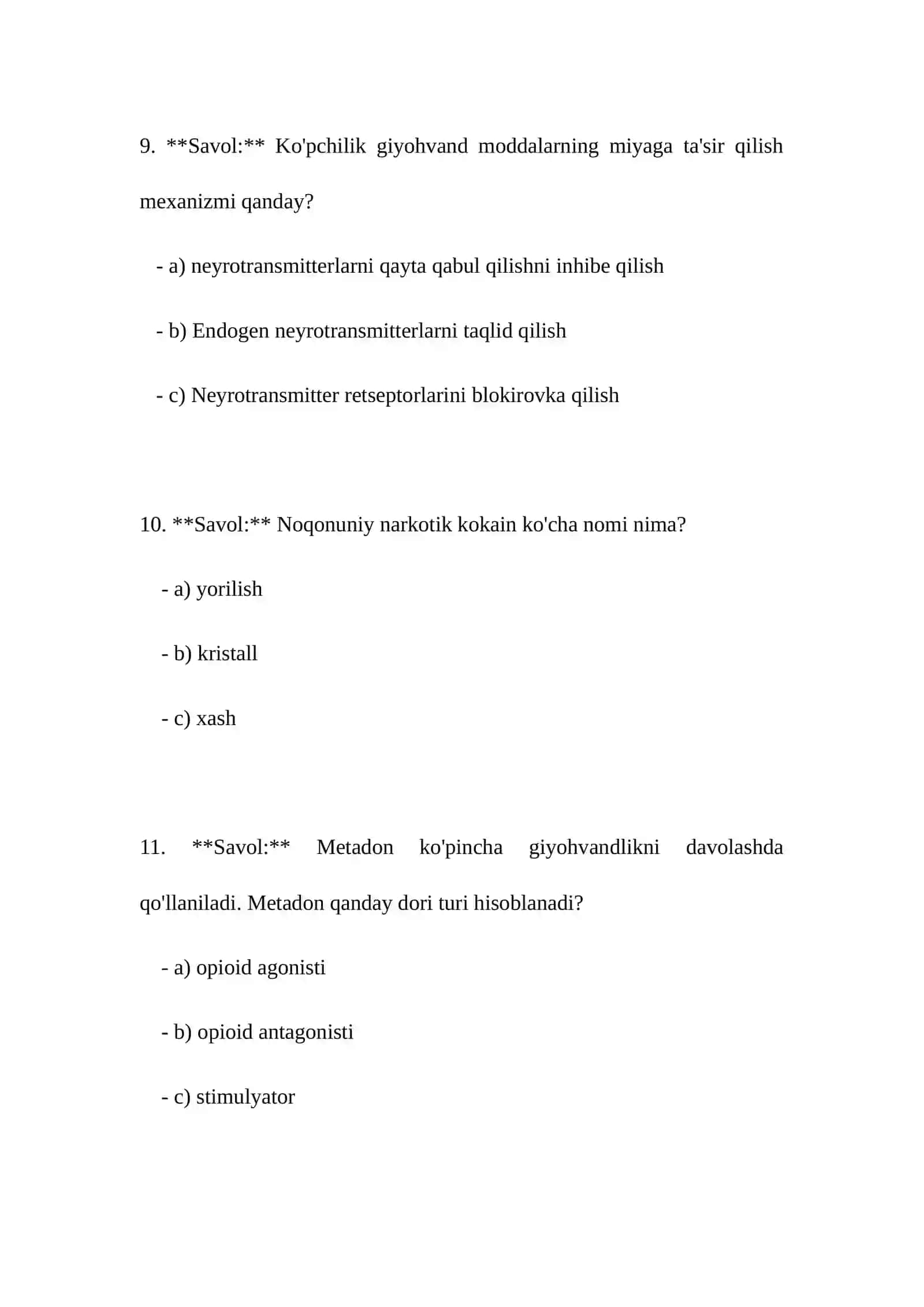 Narkamaniya mavzusida test 4