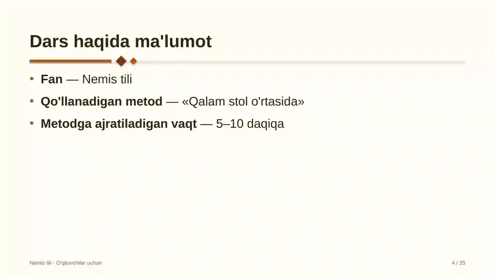nemis tili darslarida qalam stol o'rtasida metodidan foydalanish 3158 4