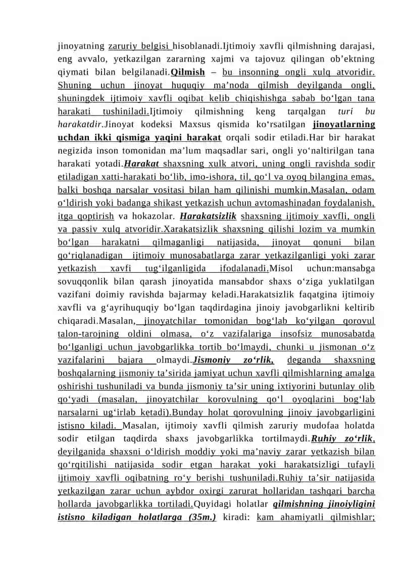 Jinoyatning obyektiv tomoni va subyektiv tomoni 4
