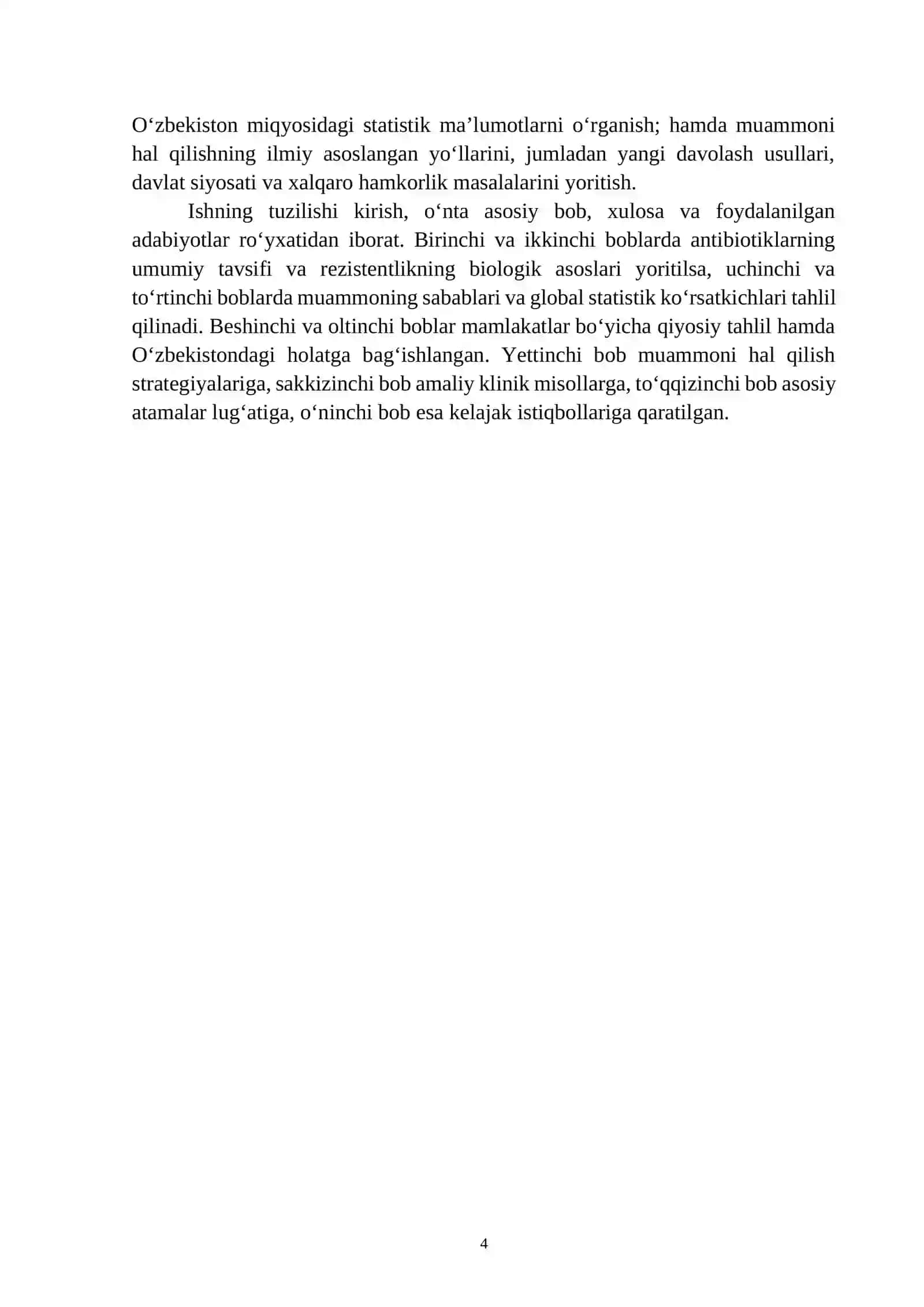 Antibiotiklarga chidamlilik (Antibiotikorezistentlik) — Tayyor referat, 30 bet (Word, .docx) 4