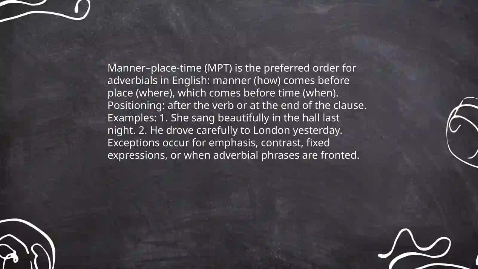 Adverbs and word order 4
