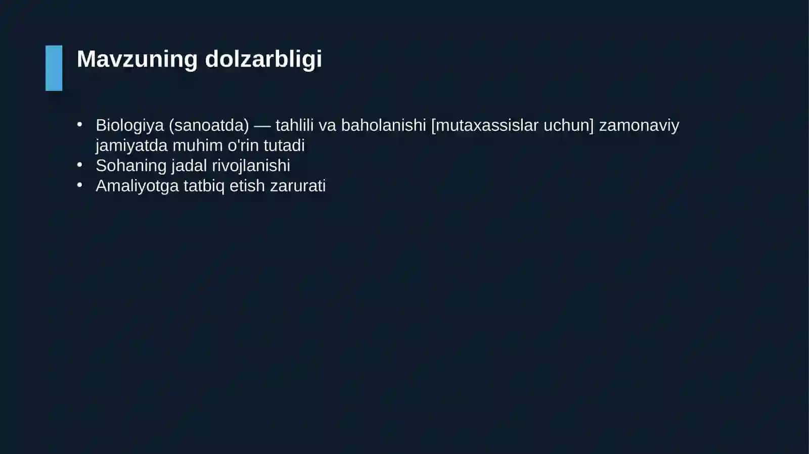 Biologiya (sanoatda) — tahlili va baholanishi [mutaxassislar uchun] 4