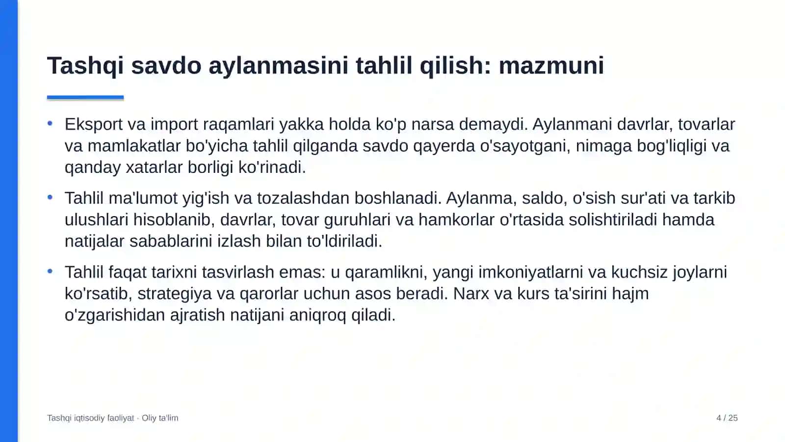 Energetika ta'mirlash korxonalarida tashqi savdo aylanmasini tahlil qilish 4