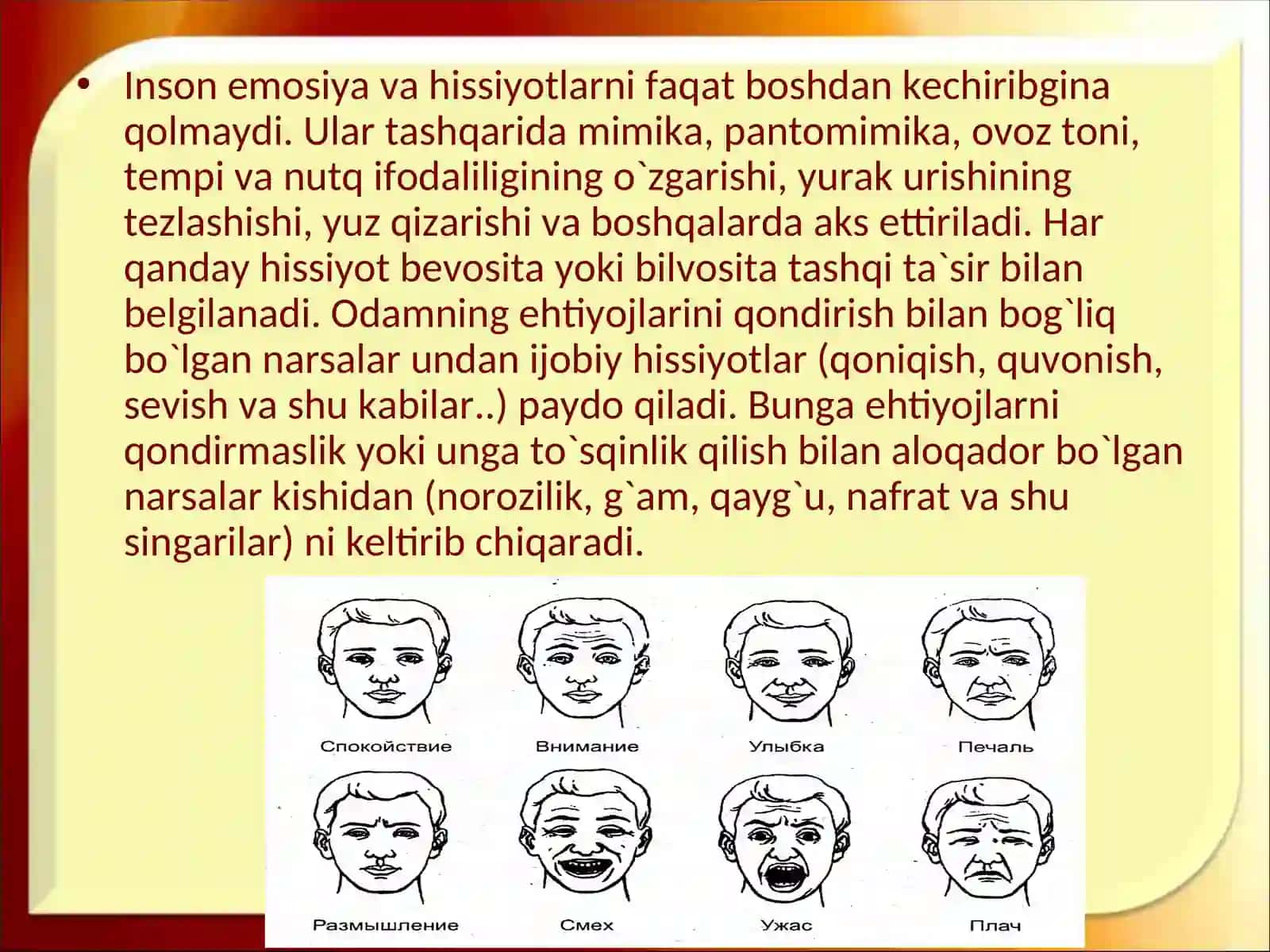 Emosiyalar va Hissiyotlar Tushunchasi 4