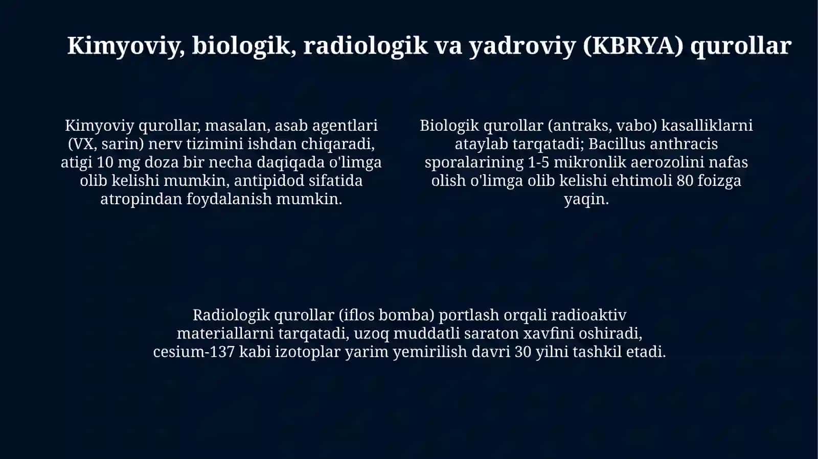 Zamonaviy jangovar jarohatlovchi vositalar: Umumiy ko'rinish 4